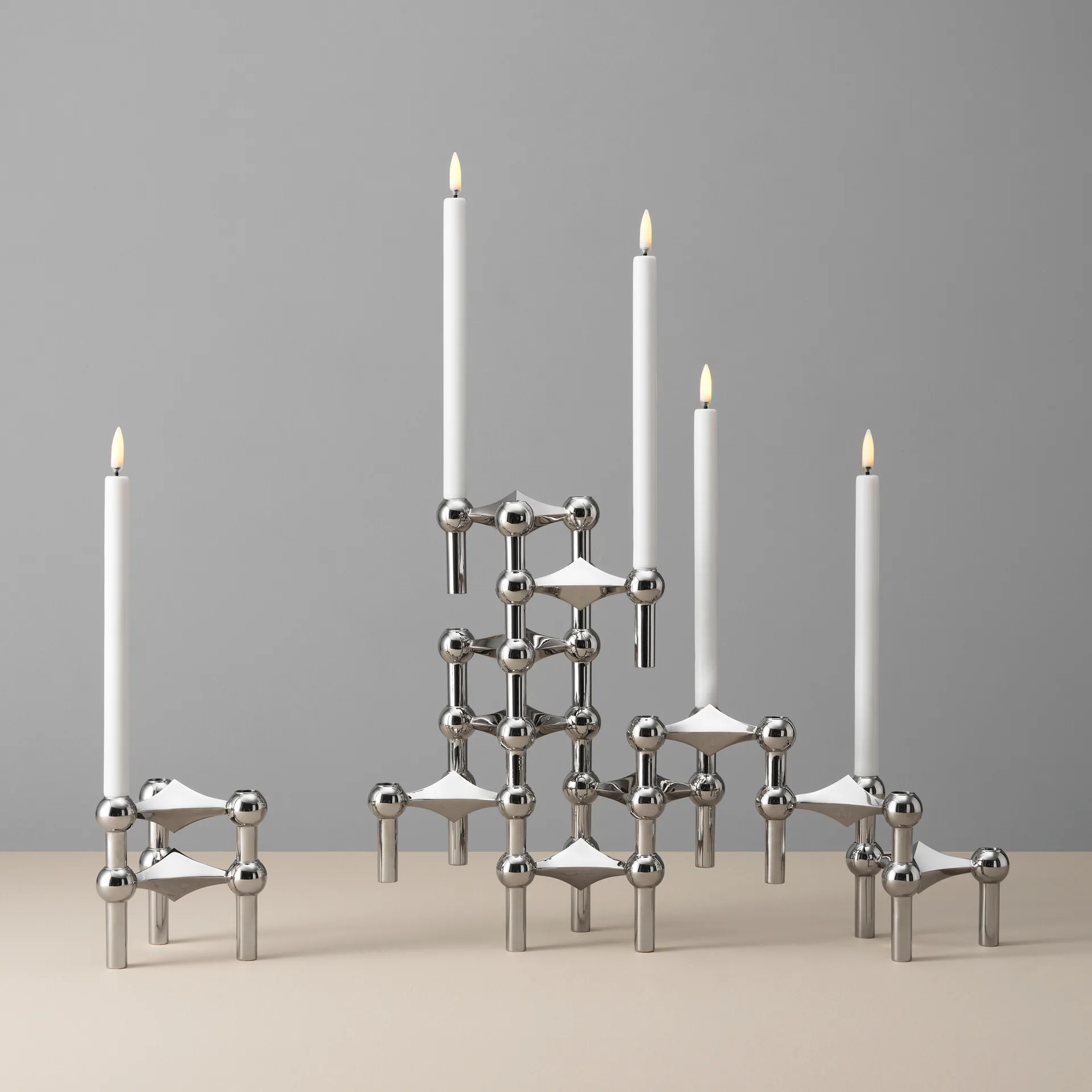 STOFF LED-Kerze by Uyuni Lighting 2er Pack, Weiß STOFF