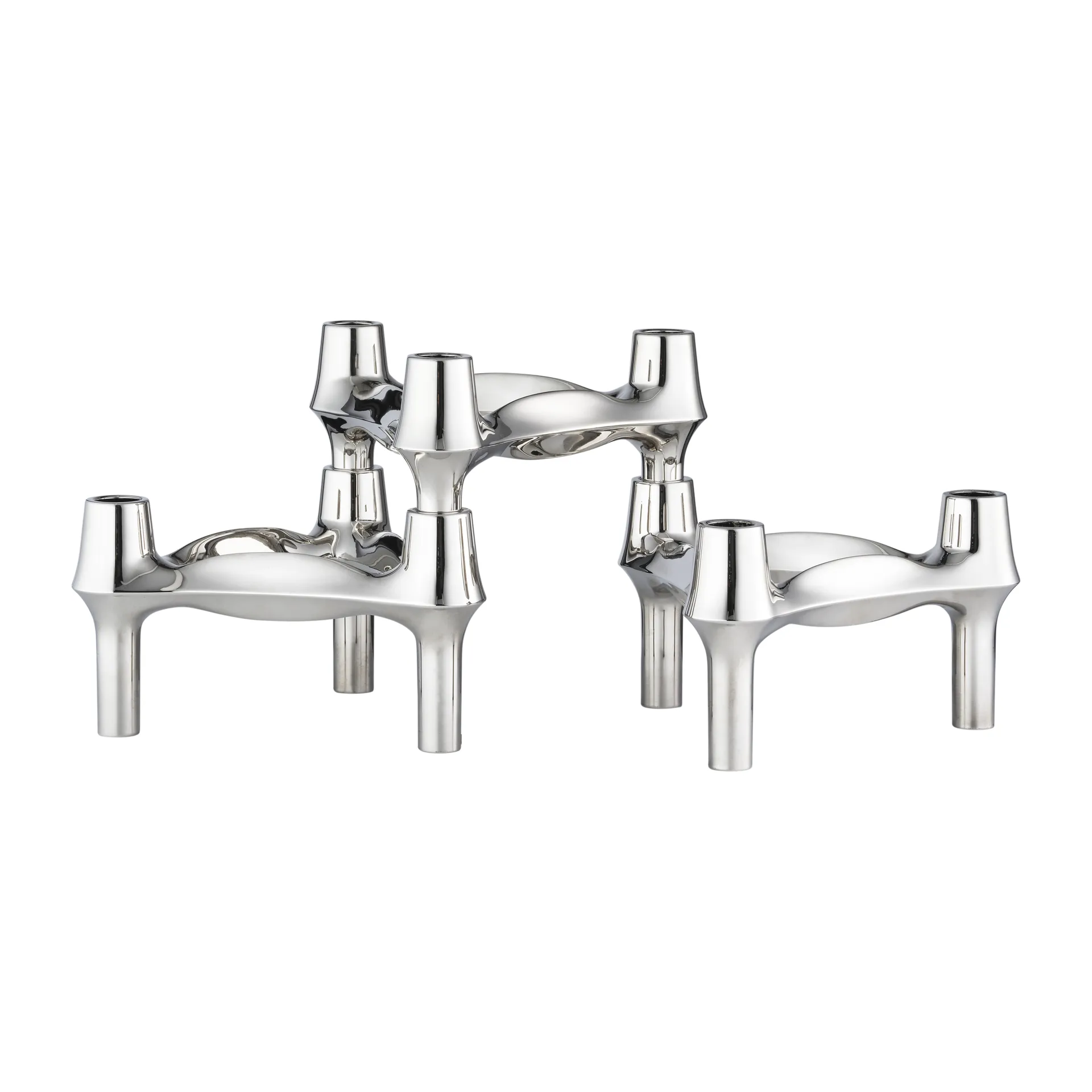 STOFF Nagel BMF Kerzenhalter 3er Pack, Chrom STOFF