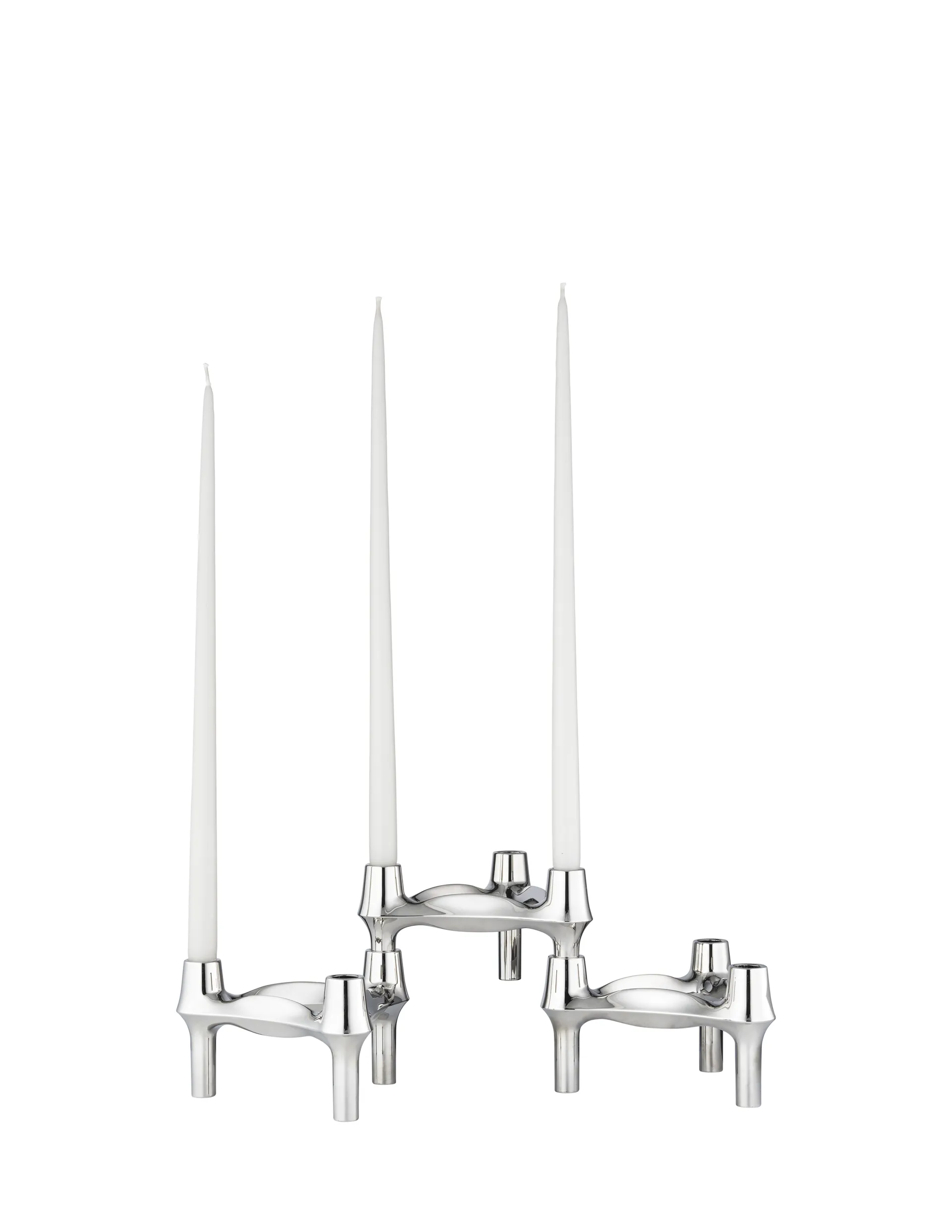 STOFF Nagel BMF Kerzenhalter 3er Pack, Chrom STOFF