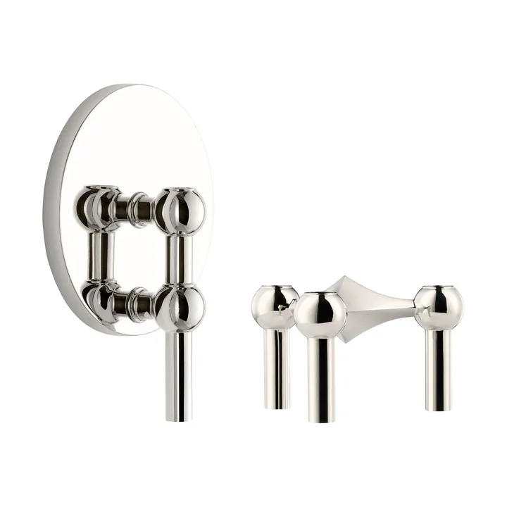 STOFF Nagel Kerzenhalter 2 Teile - Chrom - undefined - STOFF