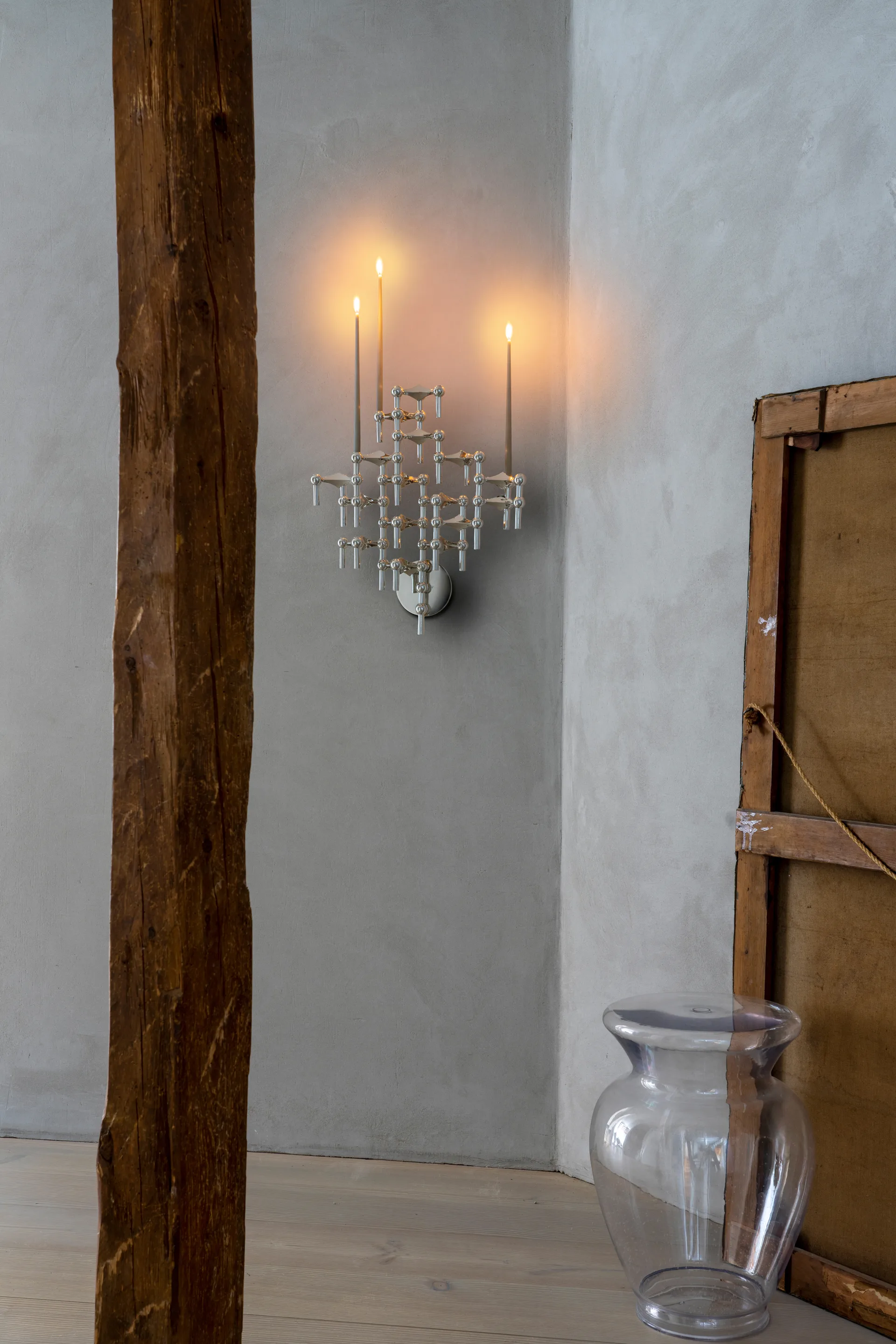 STOFF Nagel Kerzenhalter 2 Teile - Chrom STOFF