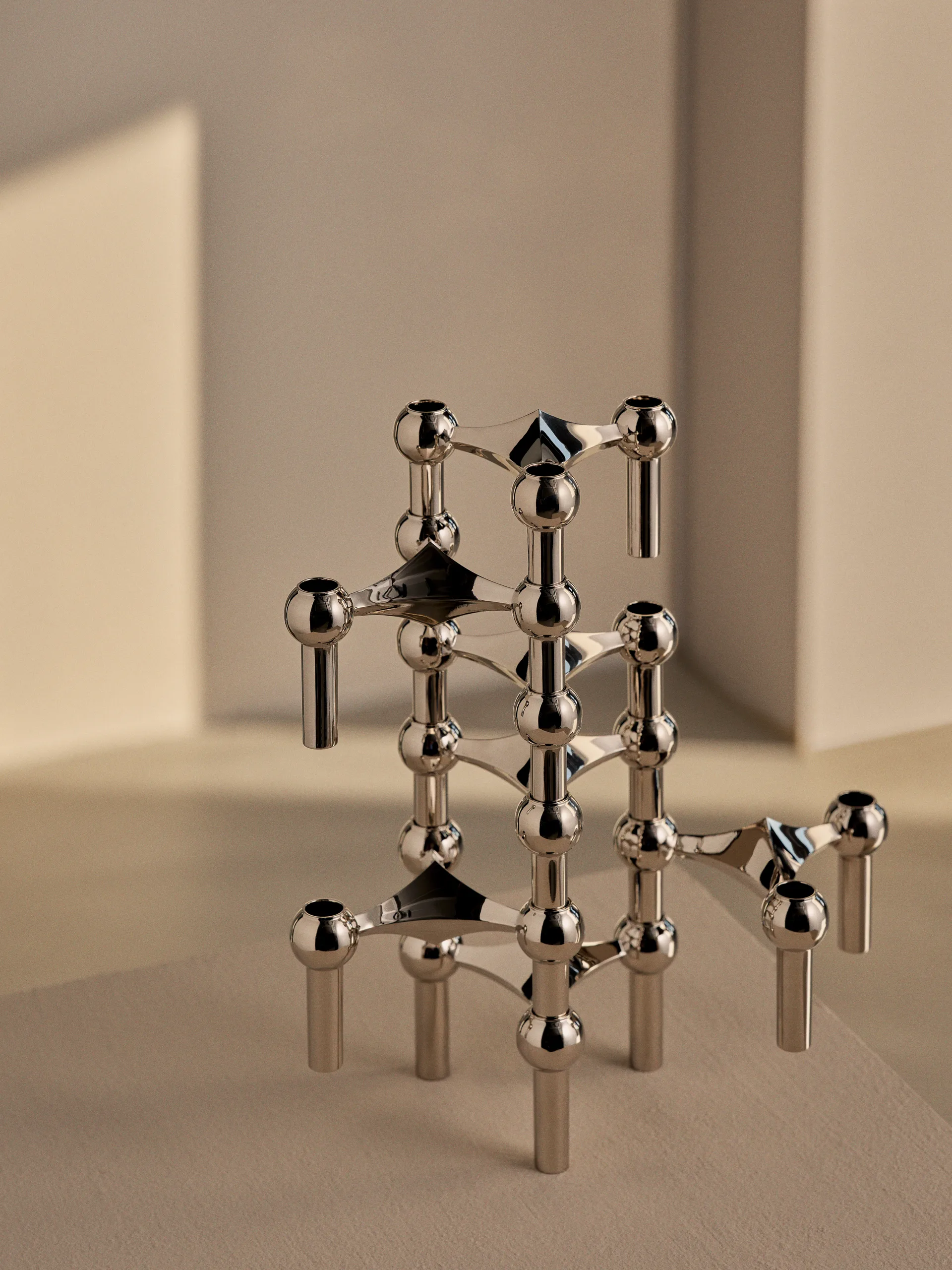 STOFF Nagel Kerzenhalter 2 Teile - Chrom STOFF