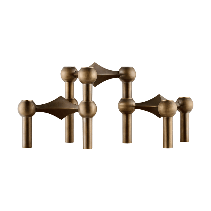 STOFF Nagel Kerzenhalter 3er Pack - Bronzed brass - STOFF