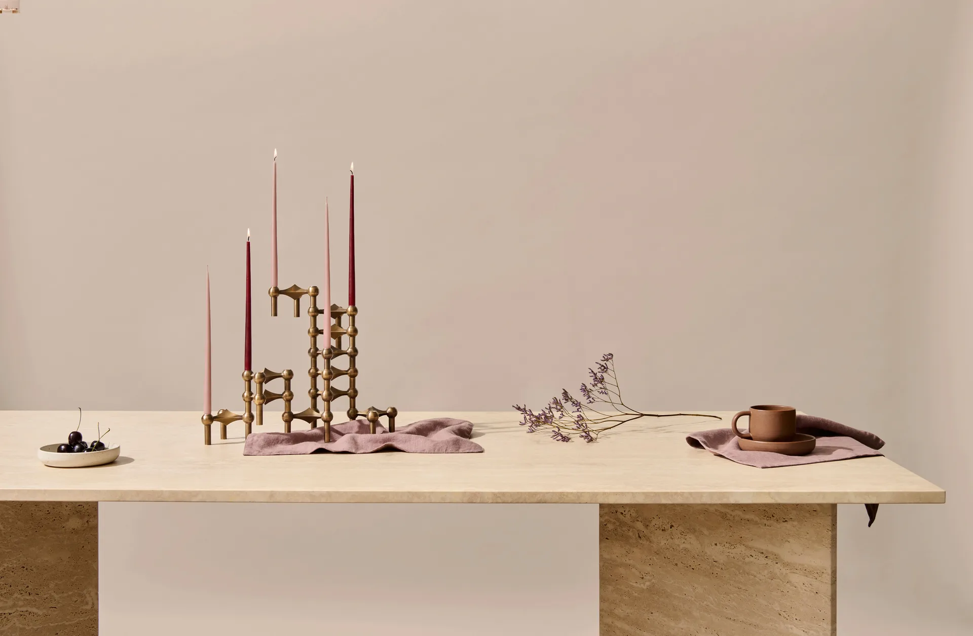 STOFF Nagel Kerzenhalter 3er-Pack, Bronzed brass STOFF