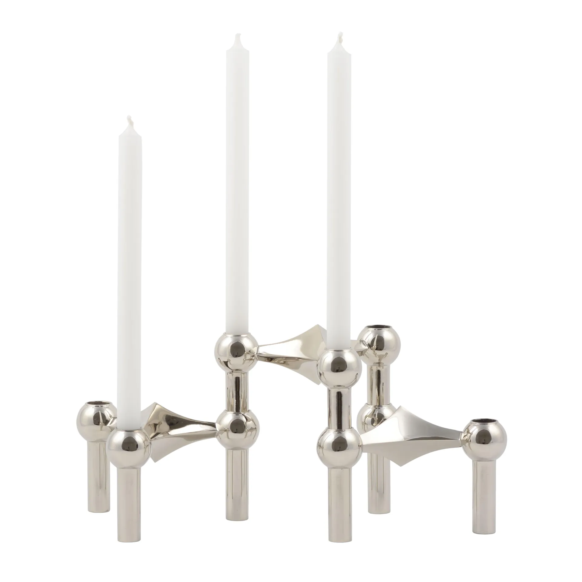 STOFF Nagel Kerzenhalter 3er-Pack, Chrom STOFF