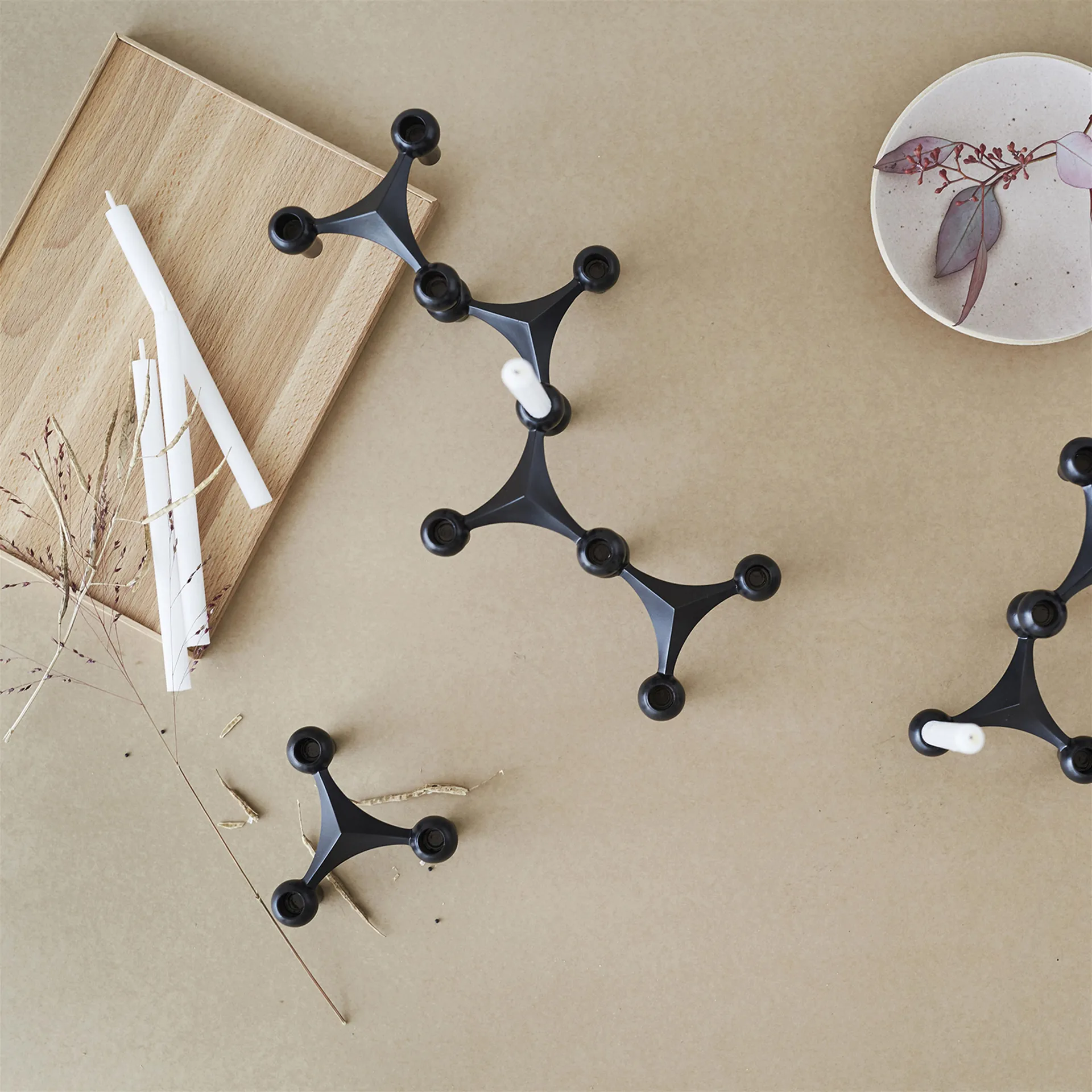 STOFF Nagel Kerzenhalter 3er-Pack, Schwarz STOFF