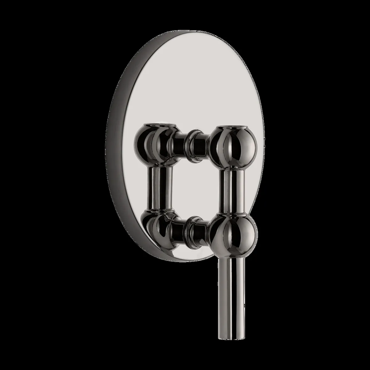 STOFF STOFF Nagel Kerzenhalter Wand Schwarz chrom