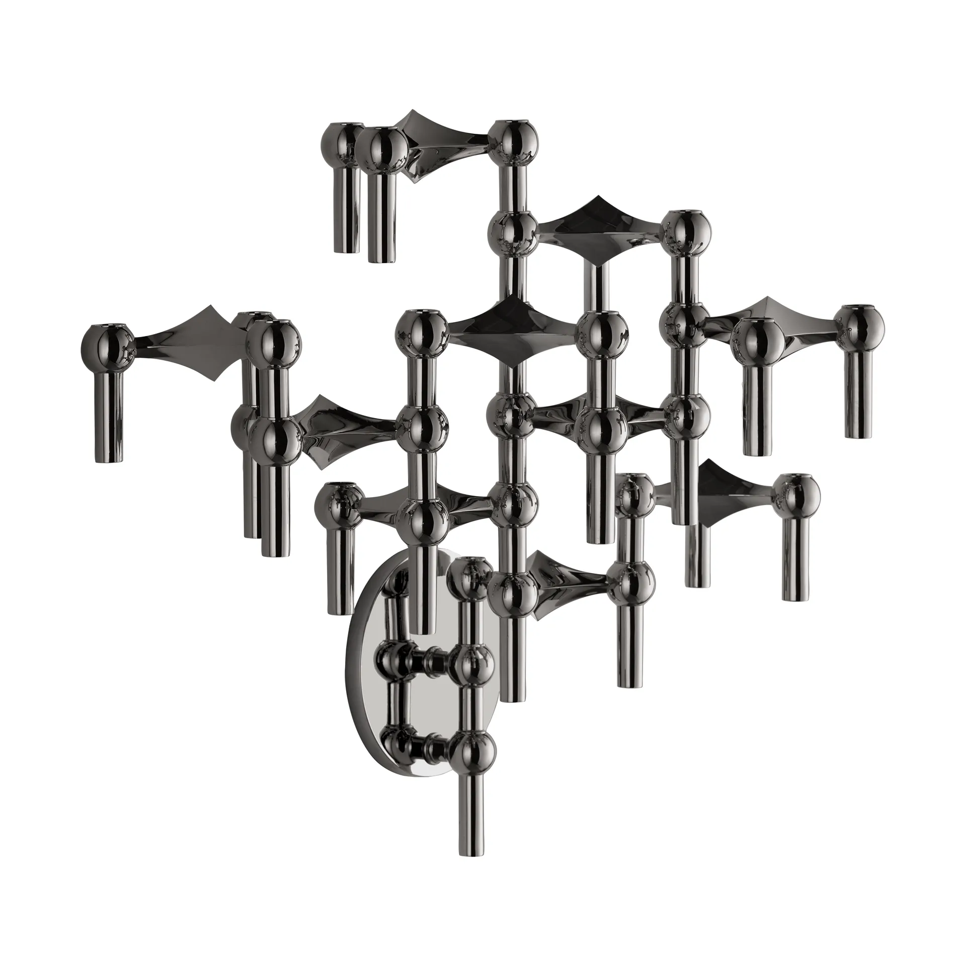 STOFF Nagel Kerzenhalter Wand, Schwarz chrom STOFF