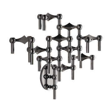 STOFF Nagel Kerzenhalter Wand - Schwarz chrom - STOFF