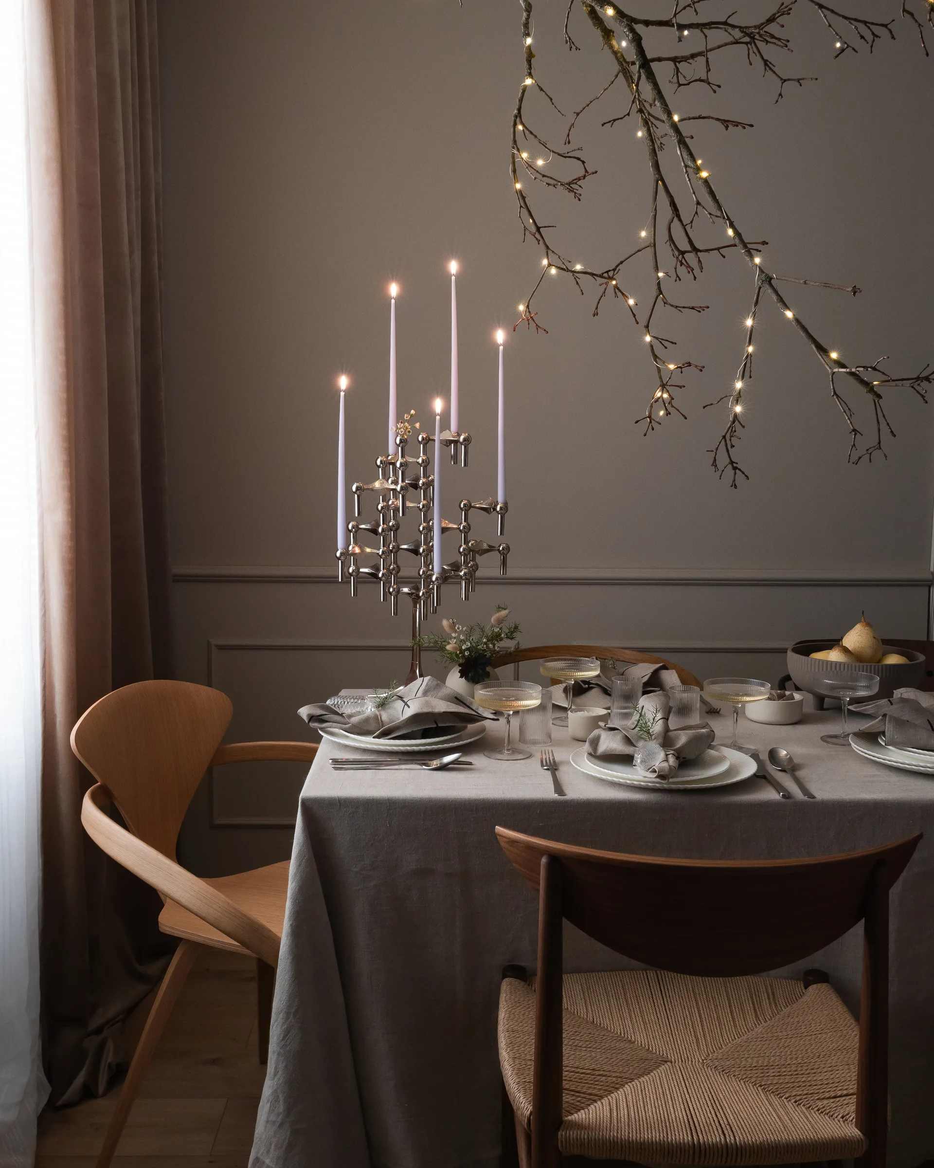 STOFF Nagel Kerzenständer, Chrom STOFF