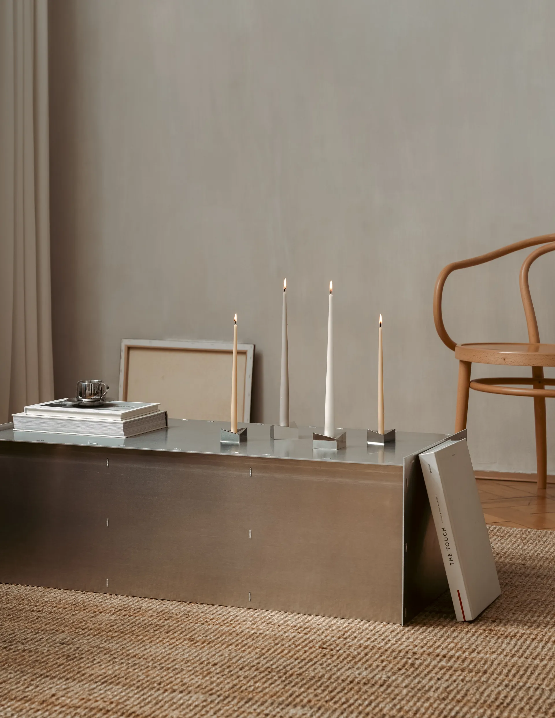 STOFF Nagel reflect Kerzenhalter large 3,2cm, Chrom STOFF