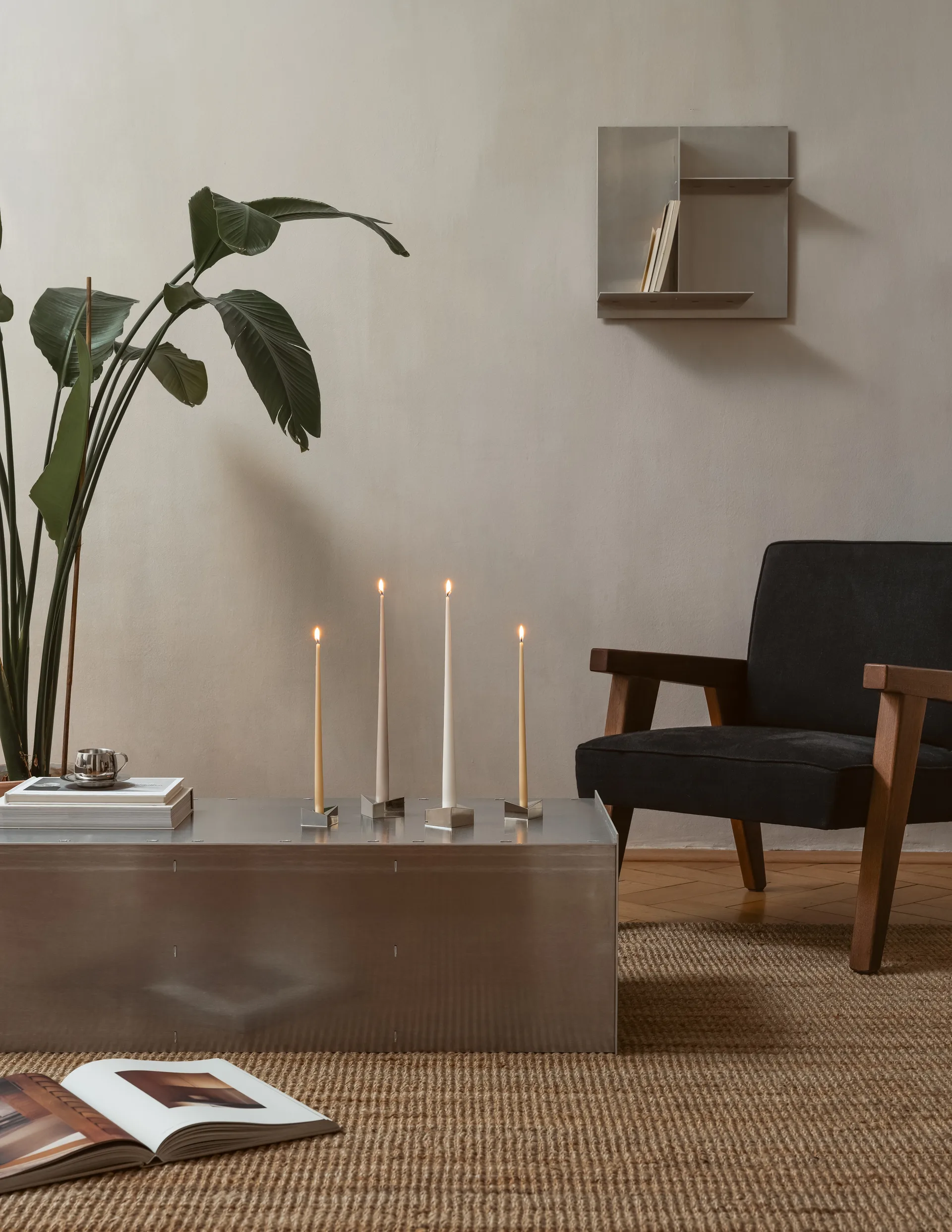 STOFF Nagel reflect Kerzenhalter large 3,2cm, Chrom STOFF