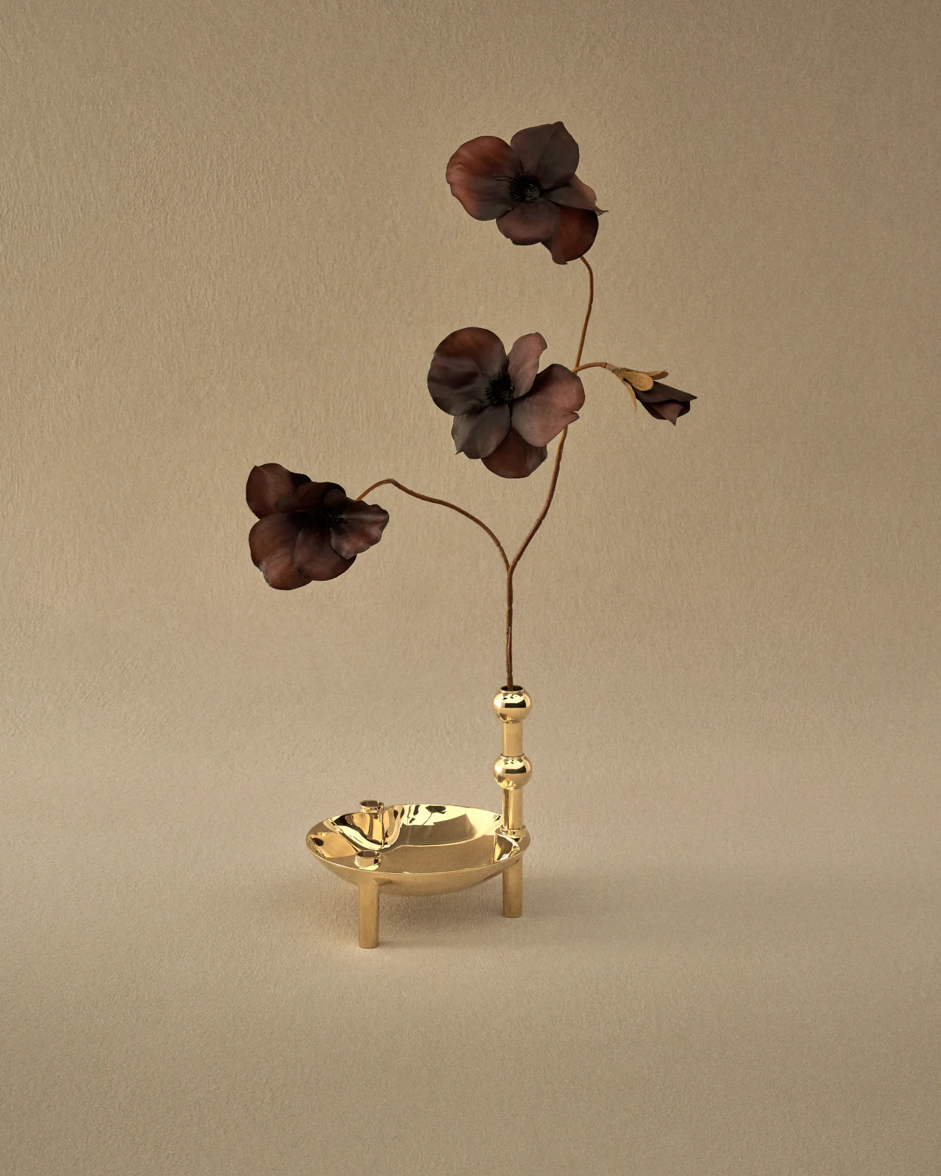 STOFF Nagel Vase, Messing STOFF