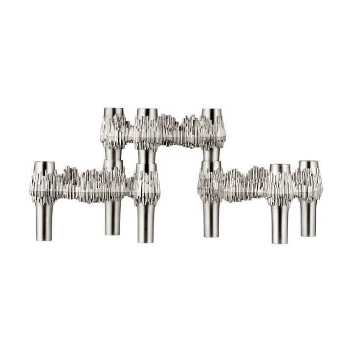STOFF Quist Kerzenhalter 3er-Pack - Gebürstetes Chrom - STOFF