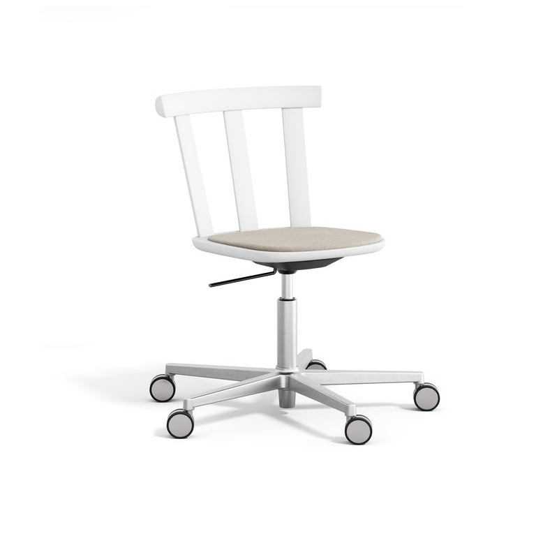 Stolab Alt Drehstuhl mit gepolstertem Sitz Birke Hallingdal 65-103 grey/beige-weiss 21