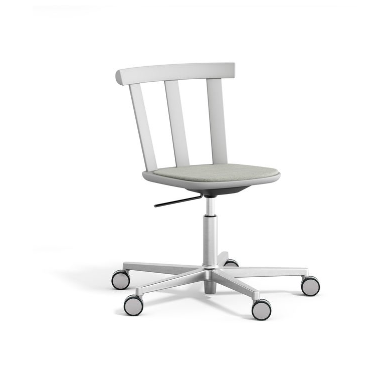 Stolab Alt Drehstuhl mit gepolstertem Sitz Birke Hallingdal 65-110 light grey-Hellgrau 51
