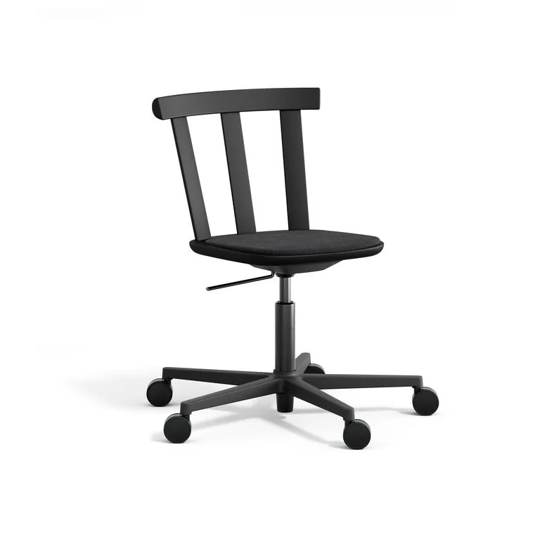 Alt Drehstuhl mit gepolstertem Sitz Birke, Hallingdal 65-180 schwarz-mattschwarz 99 Stolab