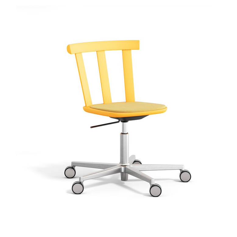 Stolab Alt Drehstuhl mit gepolstertem Sitz Birke Hallingdal 65-407 yellow-Gelb 80