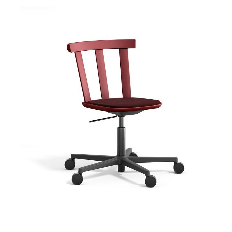 Stolab Alt Drehstuhl mit gepolstertem Sitz Birke Hallingdal 65-694 maroon-lingon 19