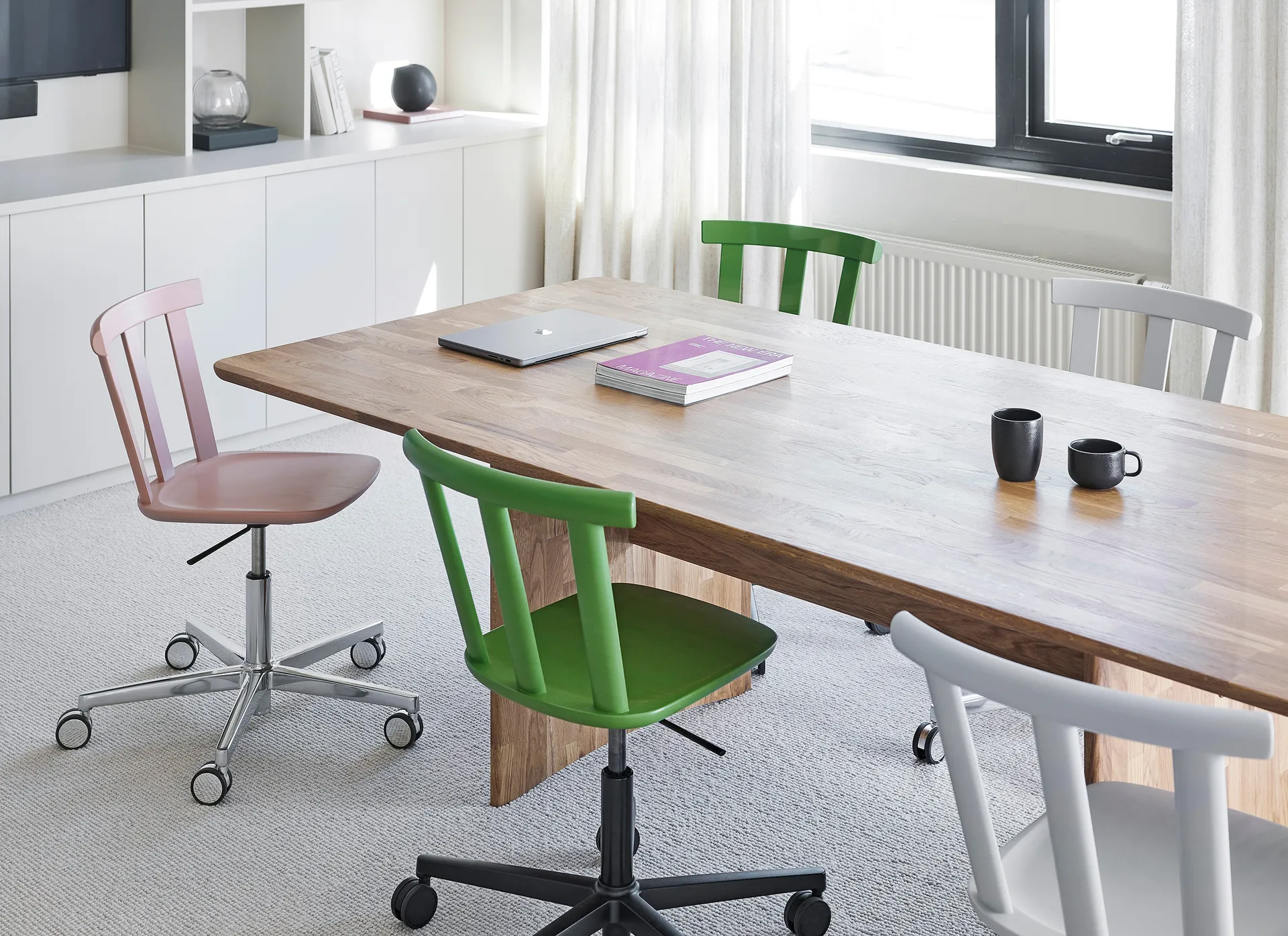 Alt Drehstuhl mit gepolstertem Sitz Birke, Hallingdal 65-960 green-moosgrün 16 Stolab