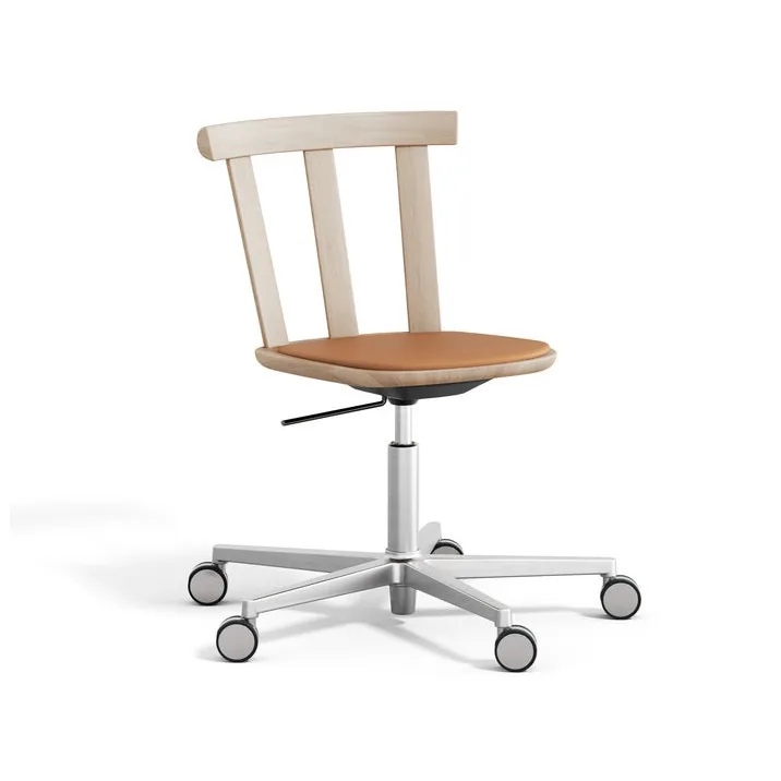 Alt Drehstuhl mit gepolstertem Sitz Eiche, Elmotique 43024-Leichter mattlackiert Stolab