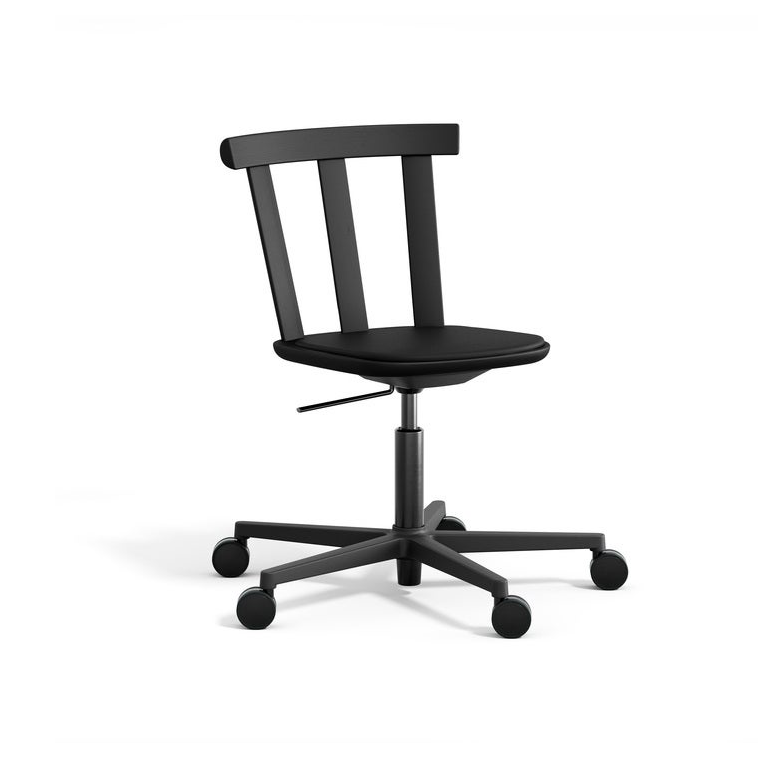Stolab Alt Drehstuhl mit gepolstertem Sitz Eiche Elmotique 99001 black-mattschwarz 99