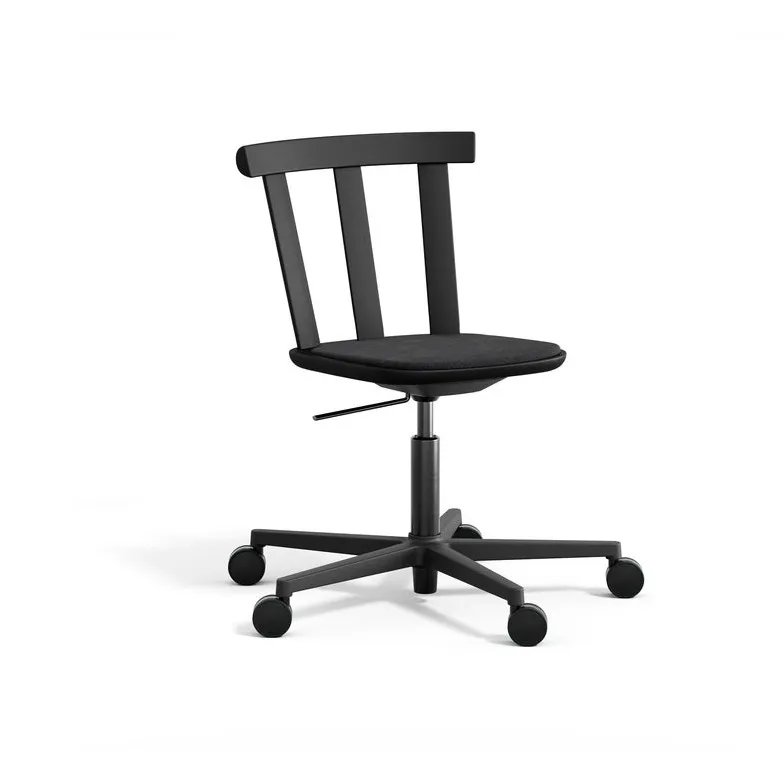 Alt Drehstuhl mit gepolstertem Sitz Eiche, Hallingdal 65-180 schwarz-mattschwarz 99 Stolab