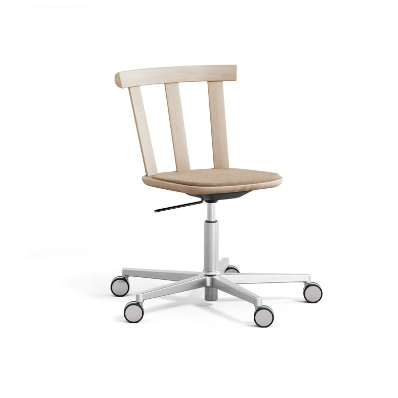 Stolab Alt Drehstuhl mit gepolstertem Sitz Eiche Hallingdal 65-200 beige-Leichter mattlackiert