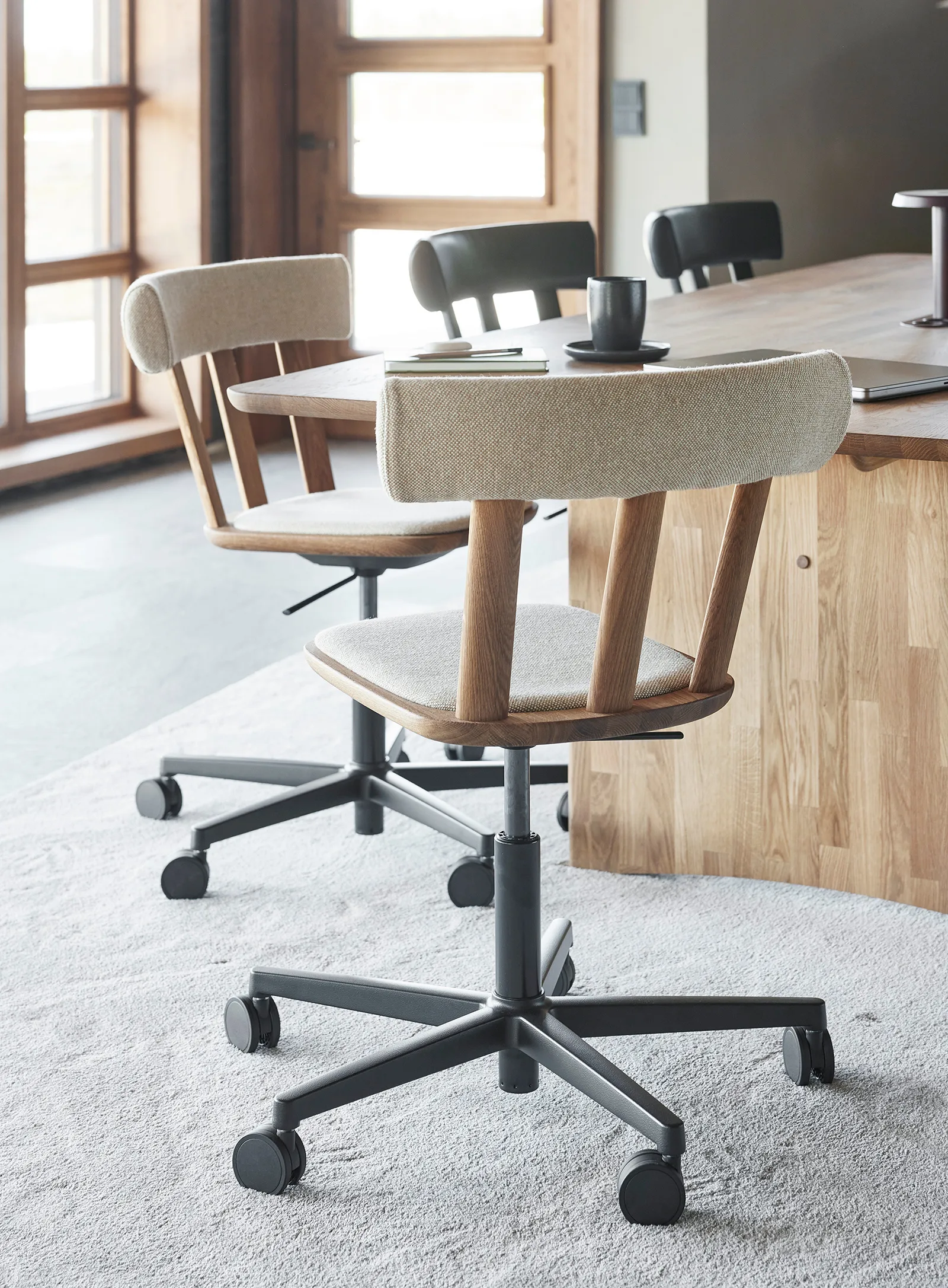 Alt Drehstuhl mit gepolstertem Sitz Eiche, Hallingdal 65-220-Naturöl Stolab