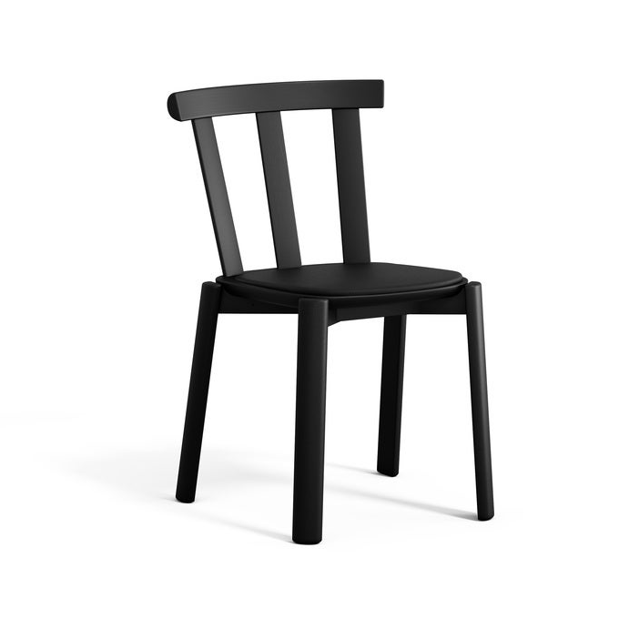 Stolab Alt Stuhl mit gepolstertem Sitz Birke Elmotique 99001 black-mattsvart 99