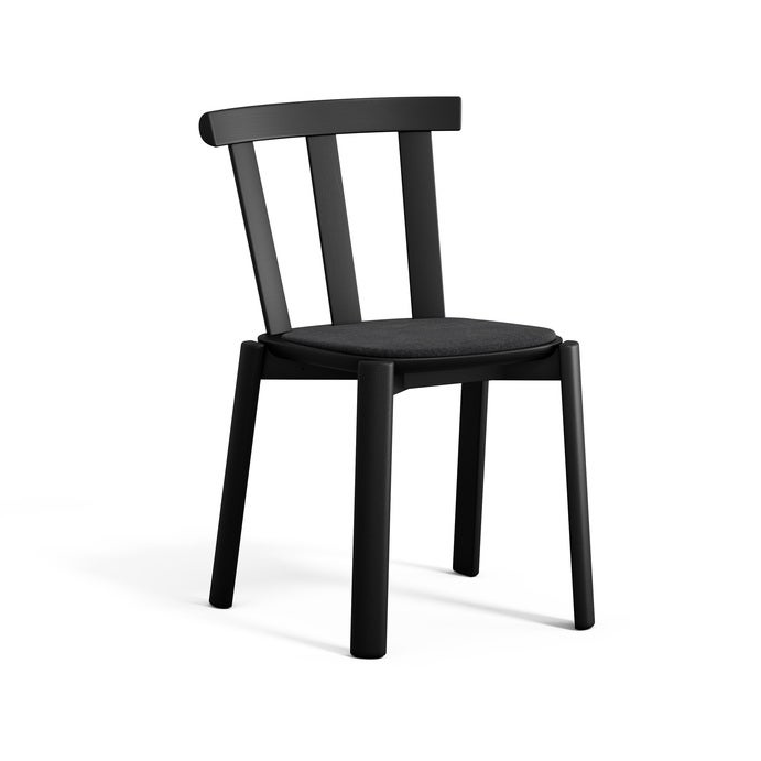 Stolab Alt Stuhl mit gepolstertem Sitz Birke Hallingdal 65-180 schwarz-mattschwarz 99