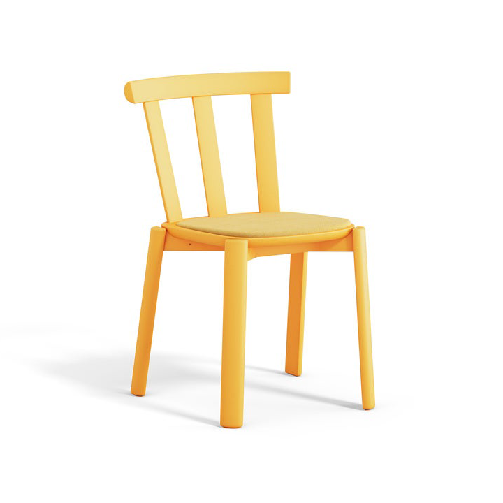 Stolab Alt Stuhl mit gepolstertem Sitz Birke Hallingdal 65-407 yellow-Gelb 80