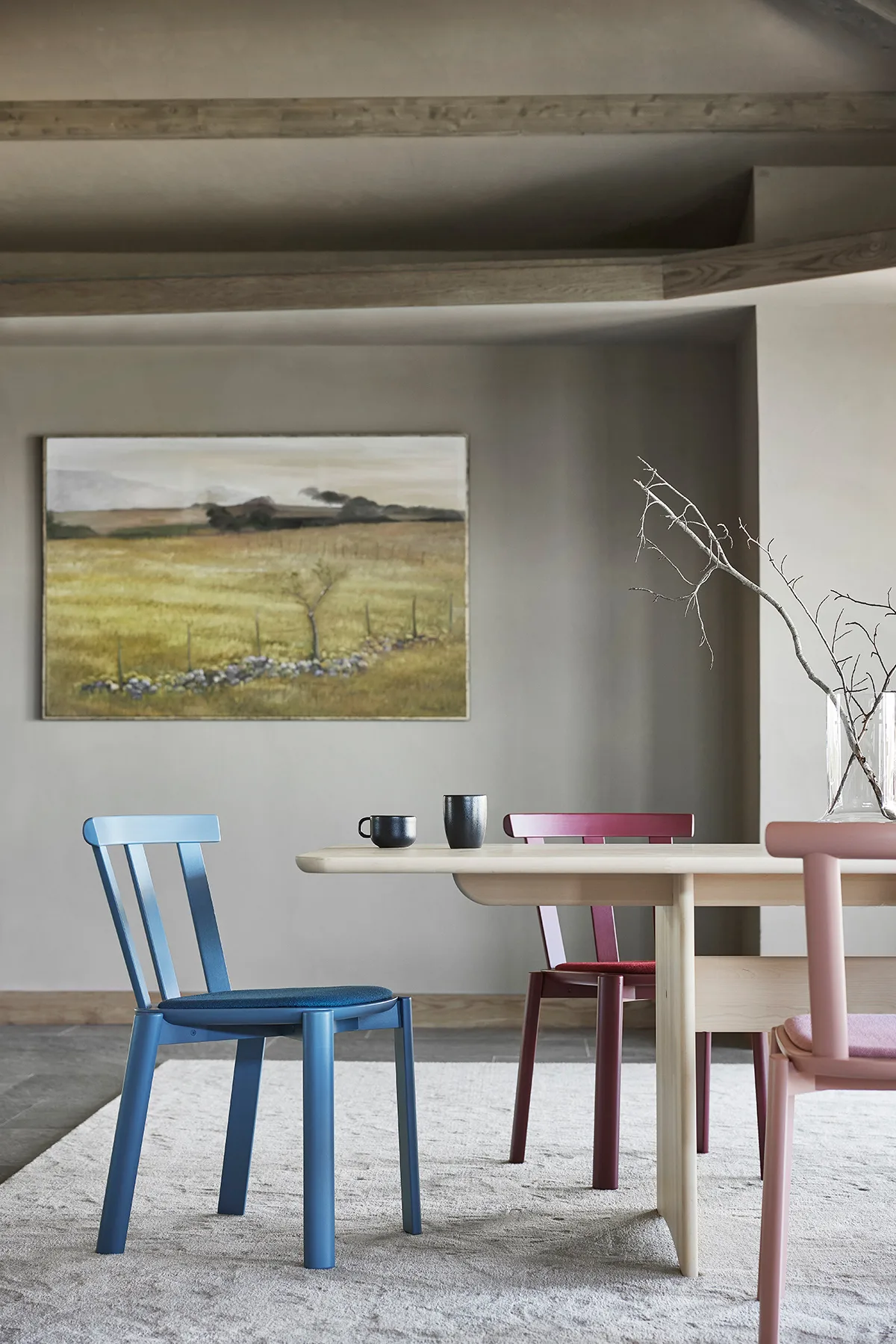 Alt Stuhl mit gepolstertem Sitz Birke, Hallingdal 65-754 blue-Östersjöblau 28 Stolab