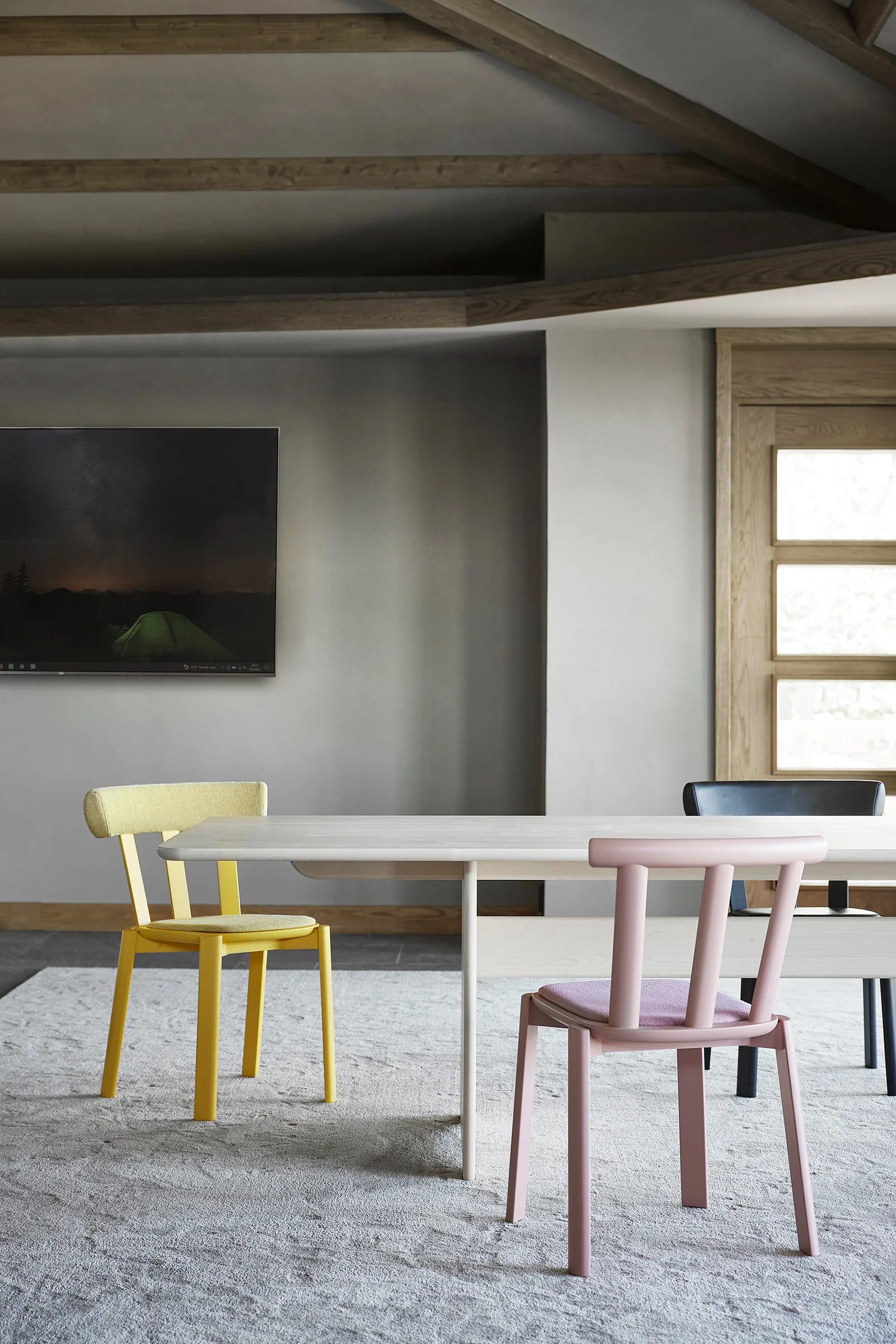 Alt Stuhl mit gepolstertem Sitz Birke, Vidar 4, 633 pink-malva 27 Stolab