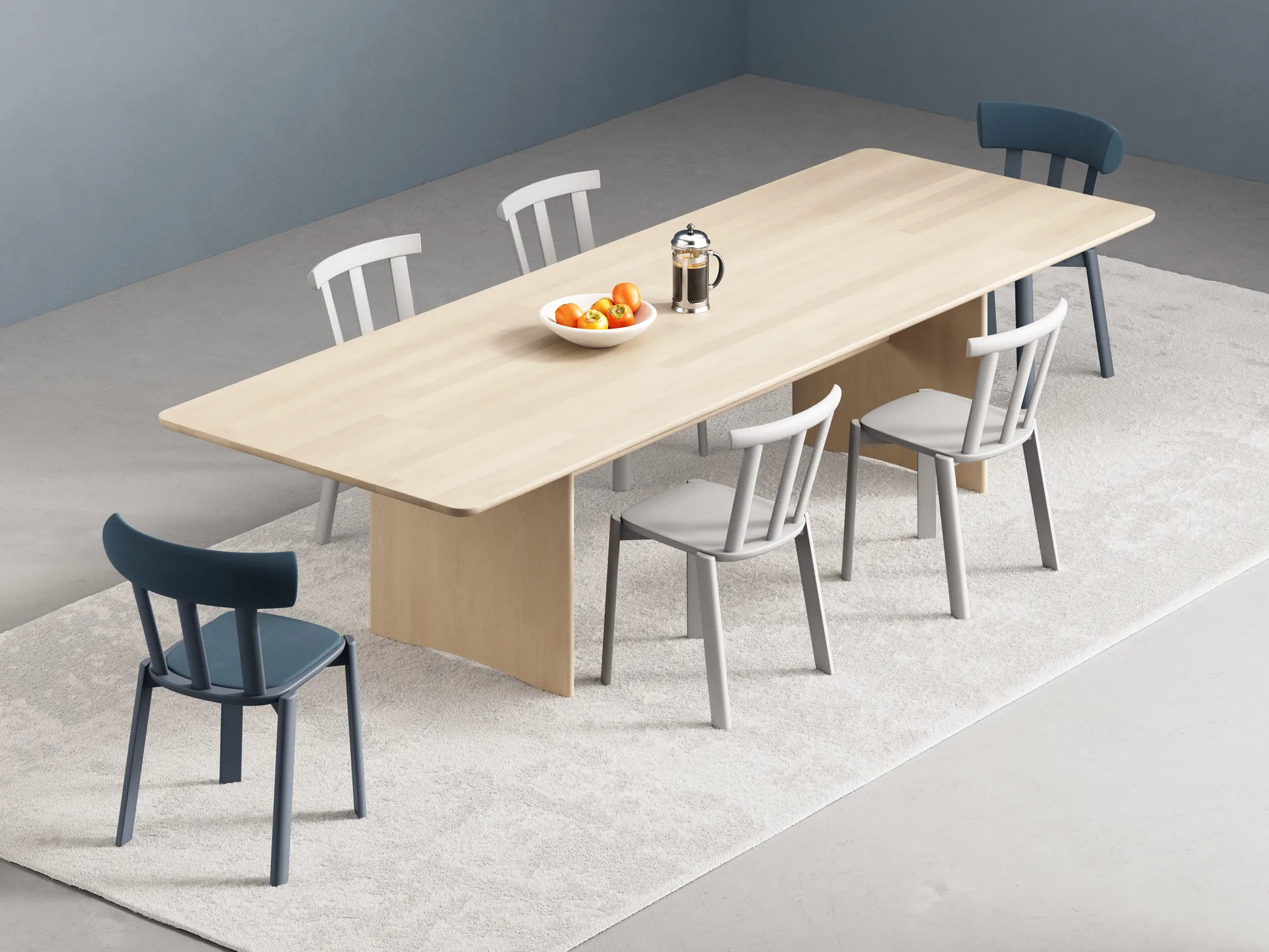 Alt Stuhl mit gepolstertem Sitz Birke, Vidar 4, 733 blue-åska 66 Stolab