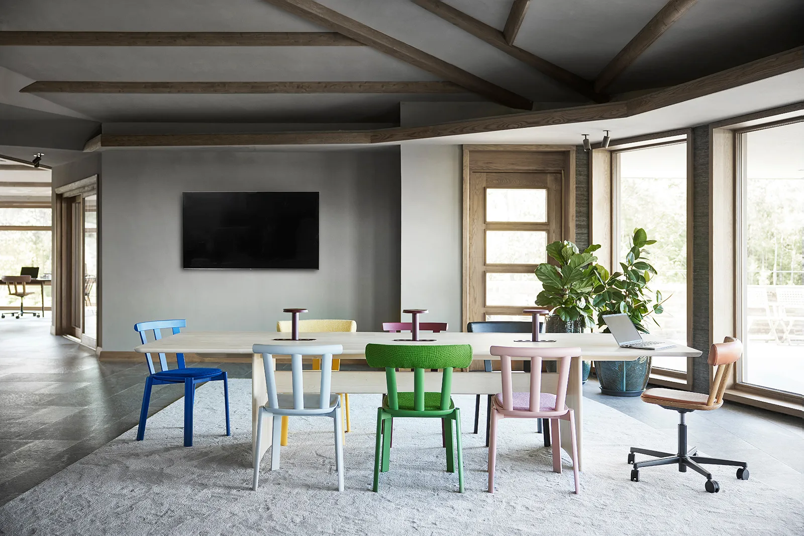 Alt Tisch 320x110 cm Birke, Leichter Mattlack Stolab