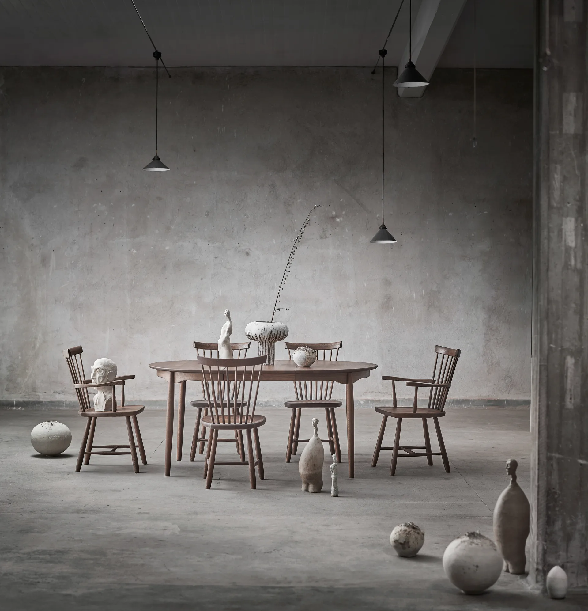 Carl Esstisch teilbar Ø115cm, Smoked oak Stolab