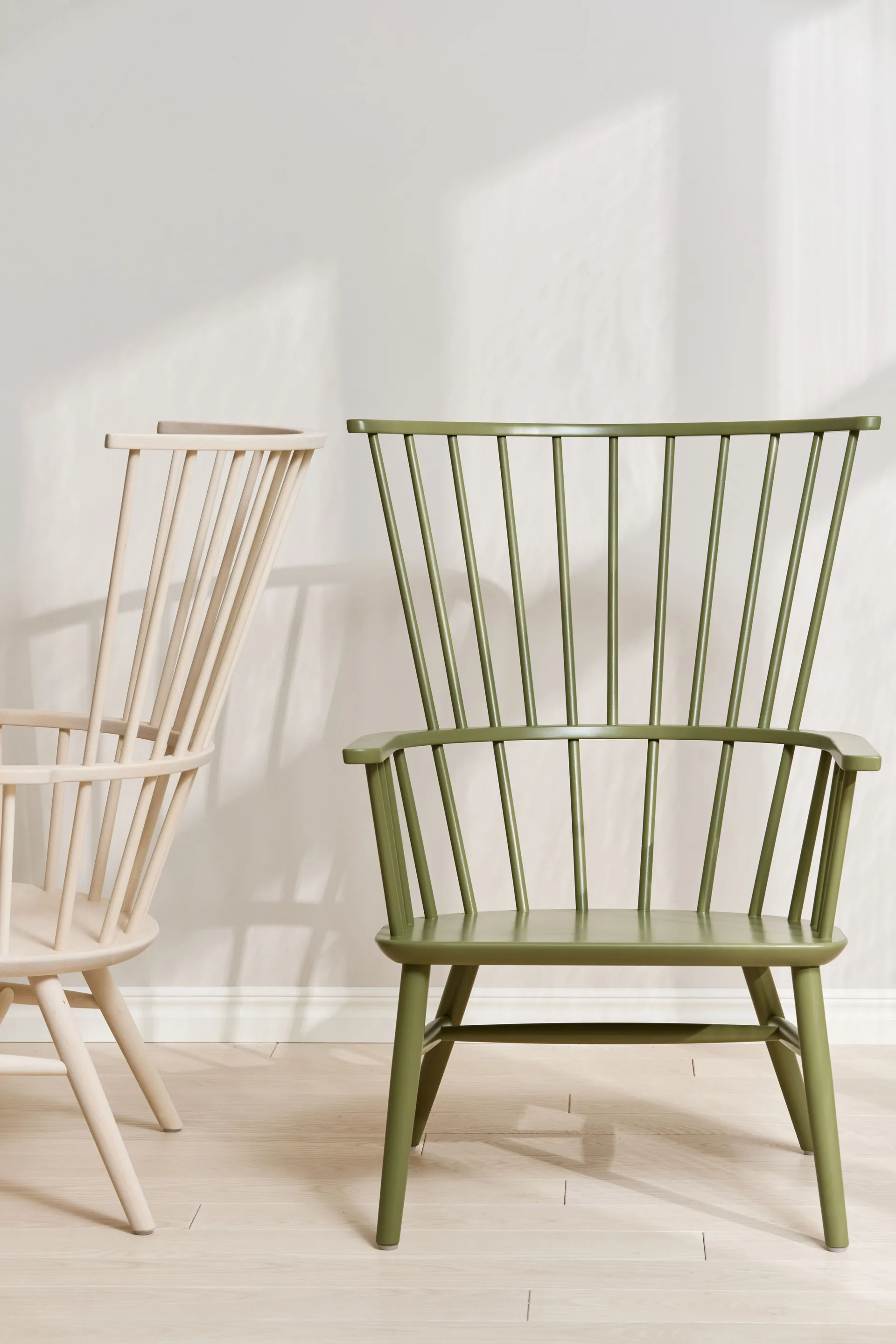 Henriette Sessel mit Sesselkissen & Nackenkissen Olive green-Espresso,  Stolab