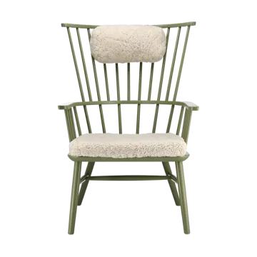 Henriette Sessel mit Sesselkissen & Nackenkissen Olive green-Moonlight - Stolab
