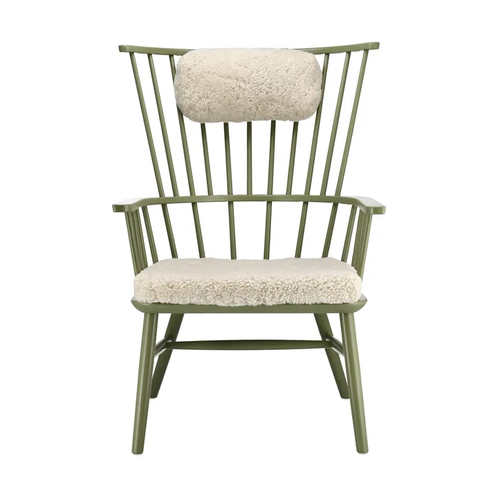 Henriette Sessel mit Sesselkissen & Nackenkissen Olive green-Moonlight - Stolab