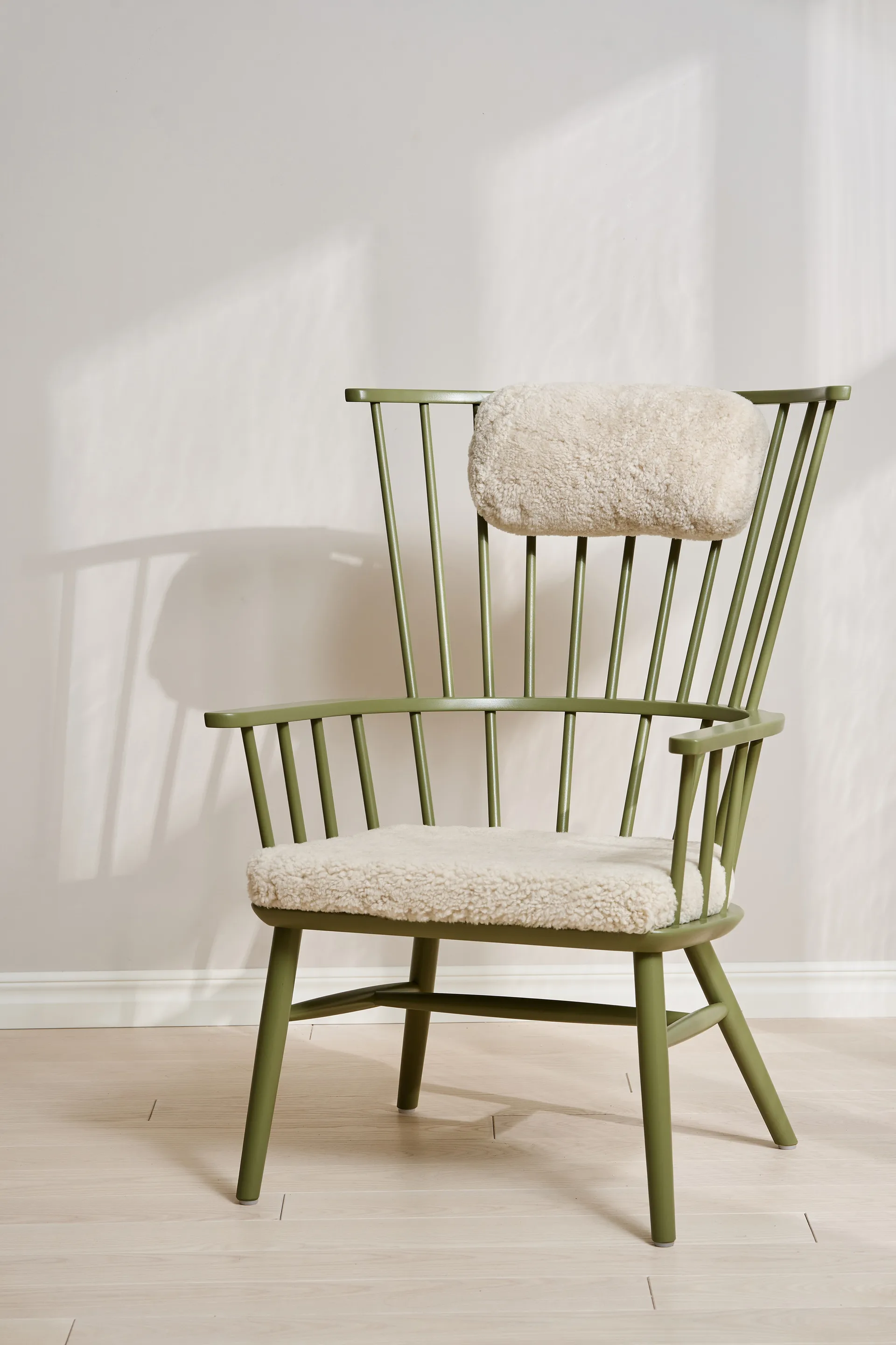 Henriette Sessel mit Sesselkissen & Nackenkissen Olive green-Moonlight,  Stolab