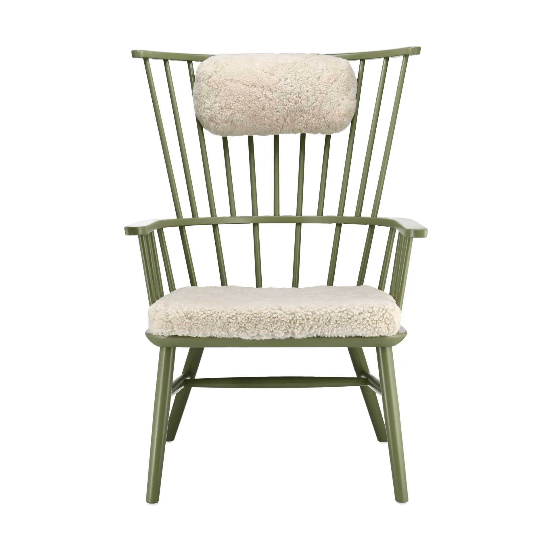 Henriette Sessel mit Sesselkissen & Nackenkissen Olive green-Moonlight Stolab