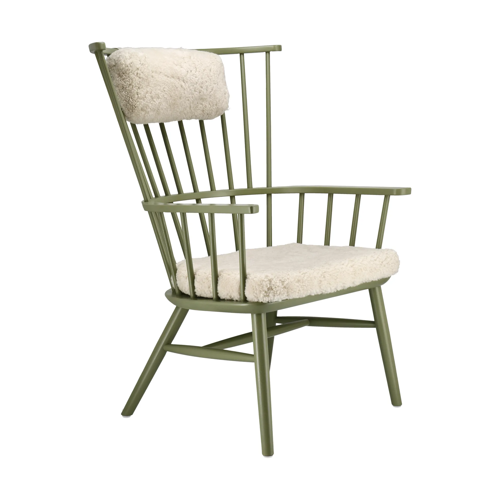 Henriette Sessel mit Sesselkissen & Nackenkissen Olive green-Moonlight Stolab