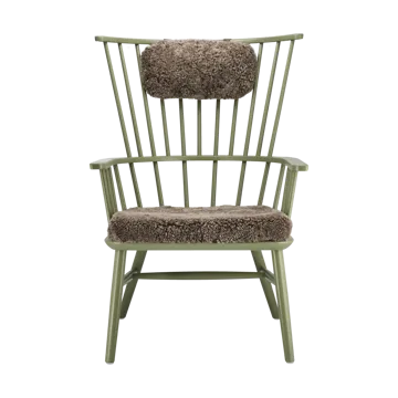 Henriette Sessel mit Sesselkissen & Nackenkissen Olive green-Sahara - Stolab