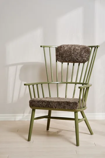 Henriette Sessel mit Sesselkissen & Nackenkissen Olive green-Sahara - Stolab