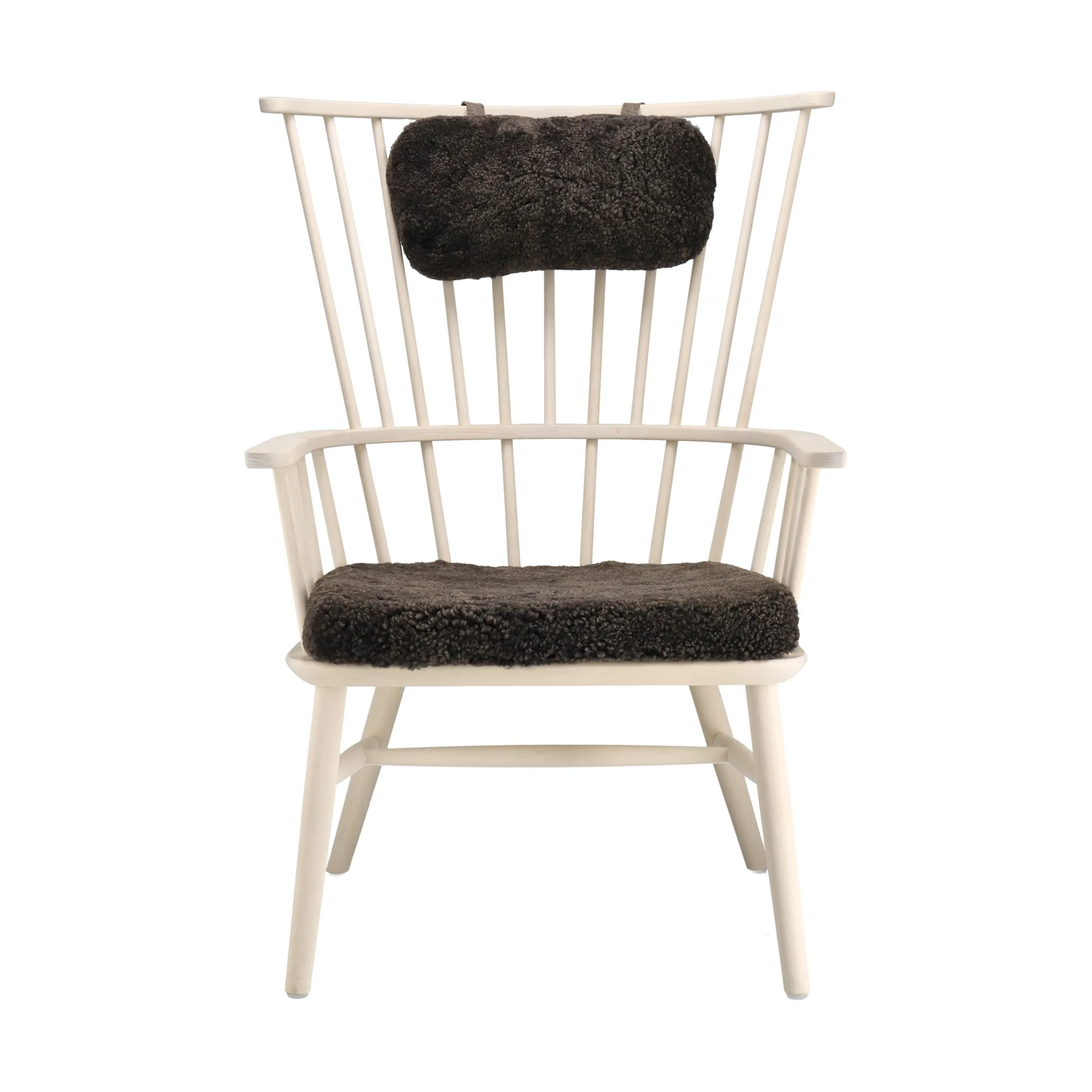 Henriette Sessel mit Sesselkissen & Nackenkissen White oiled-Espresso,  Stolab