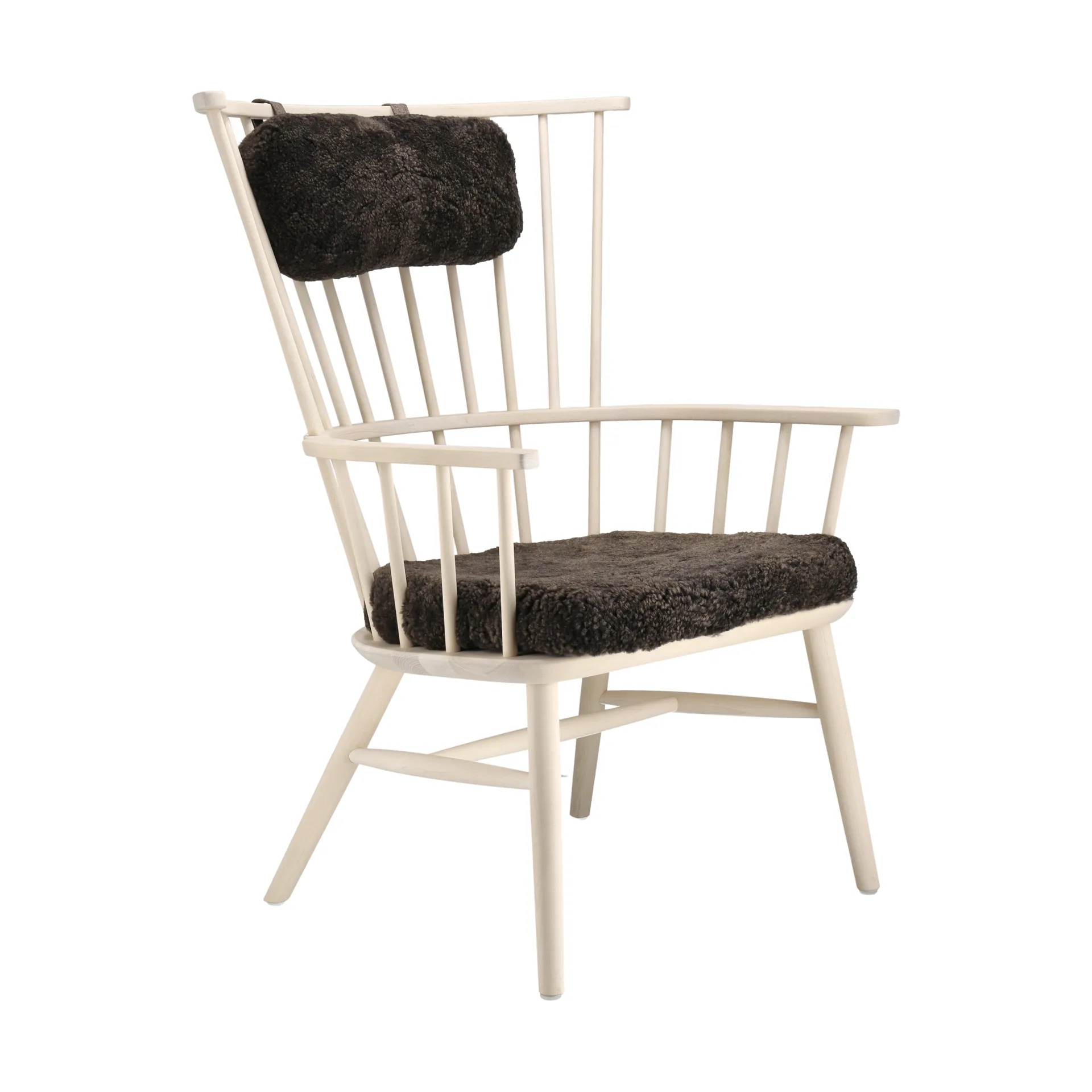Henriette Sessel mit Sesselkissen & Nackenkissen White oiled-Espresso,  Stolab