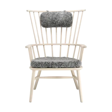 Henriette Sessel mit Sesselkissen & Nackenkissen White oiled-Scand. grey - Stolab