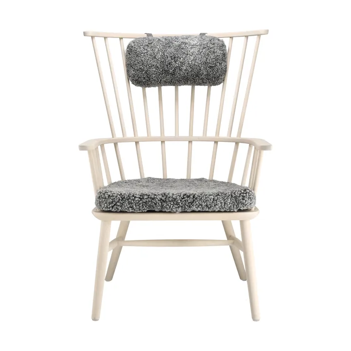 Henriette Sessel mit Sesselkissen & Nackenkissen White oiled-Scand. grey - Stolab