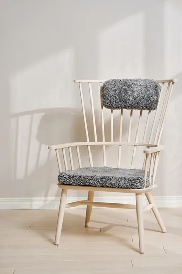 Henriette Sessel mit Sesselkissen & Nackenkissen White oiled-Scand. grey - Stolab